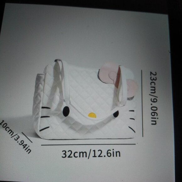 Hello Kitty Quilted Crossbody Bag with Pink Bow AN CHARM INCLUDED - Picture 6 of 6